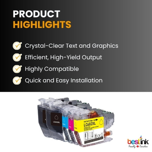Brother LC402XL Compatible Ink Cartridge BK/C/M/Y ( 5 Pack ) High Yield