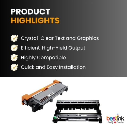 Cartouche de toner et tambour noir haute capacité compatible Brother TN660 DR630