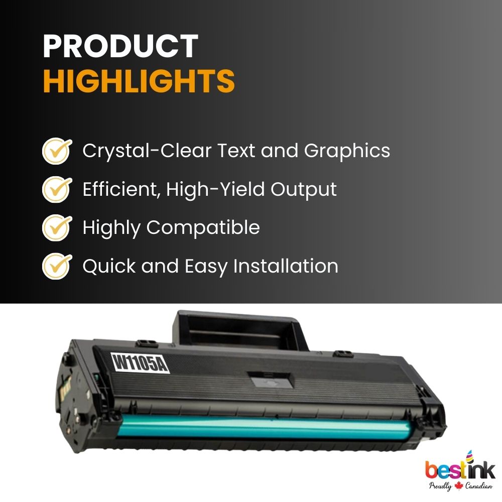 Compatible HP 105A W1105A Black Toner Cartridge Standard Yield (1 Pack)