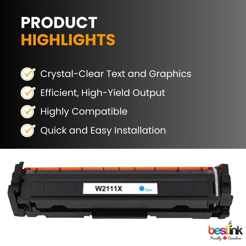 Compatible HP 206X W2111X Cyan Toner Cartridge High Yield
