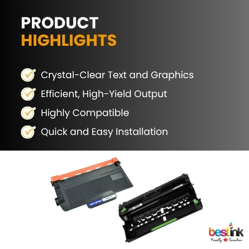 Brother TN850 DR820 Compatible Black Toner Cartridge & Drum Combo ( 1 Pack ) High Yield