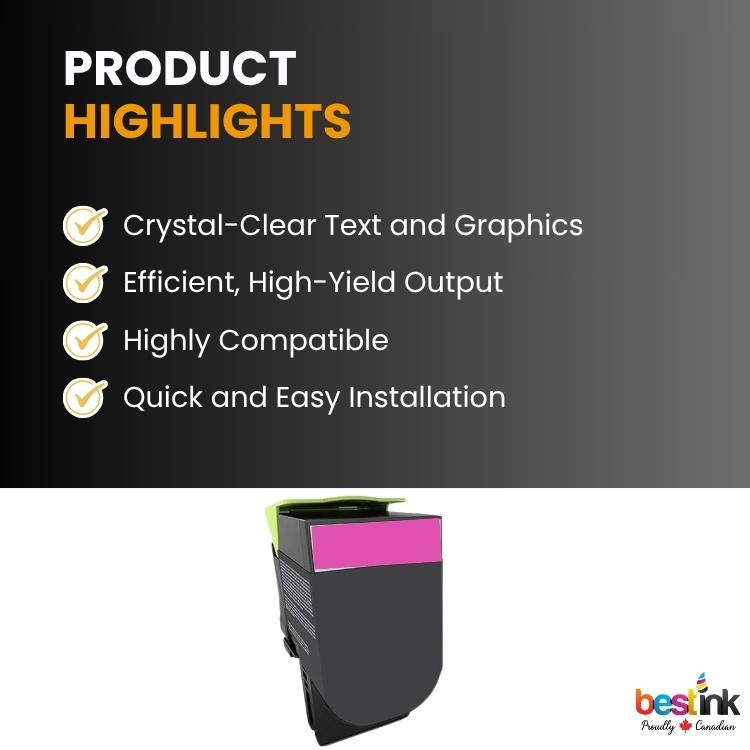 Compatible Lexmark 71B10M0 Magenta Toner Cartridge 1 Pack