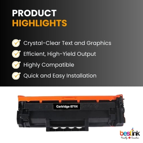 CANON 071H Compatible Toner Cartridge Black ( 1 Pack ) High Yield