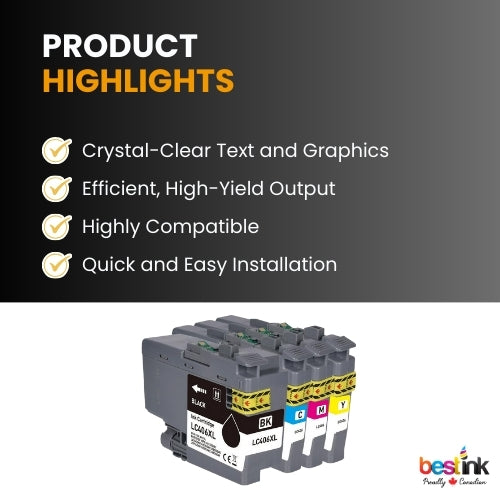 Brother LC406XL Compatible Ink Cartridge BK/C/M/Y ( 4 Pack ) High Yield