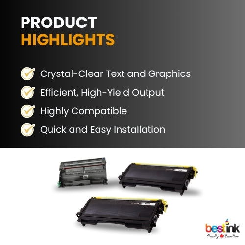 Brother TN350 DR350 Compatible Black Toner Cartridge and Drum Combo (1 Drum and 2 Toner) in ( 2 Pack )