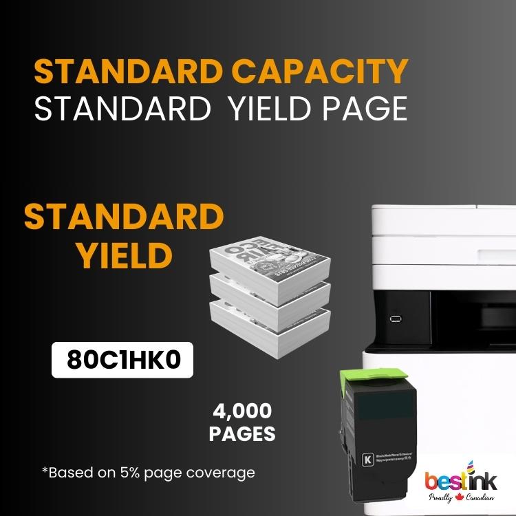 Compatible Lexmark 80C1HK0, Black