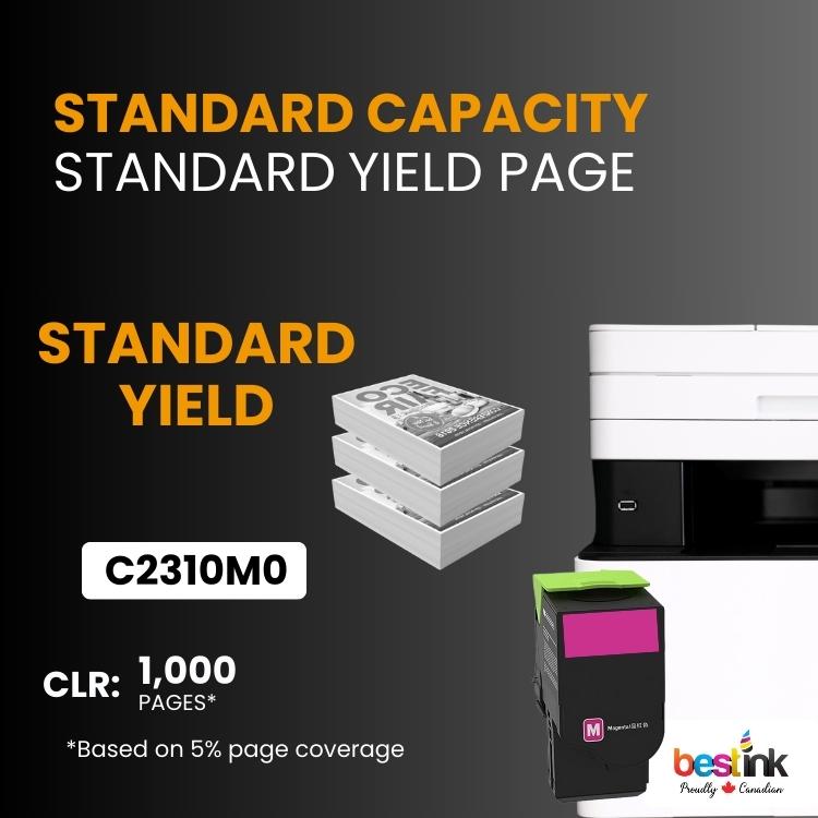 Compatible Lexmark C2310M0 Toner Cartridge Magenta