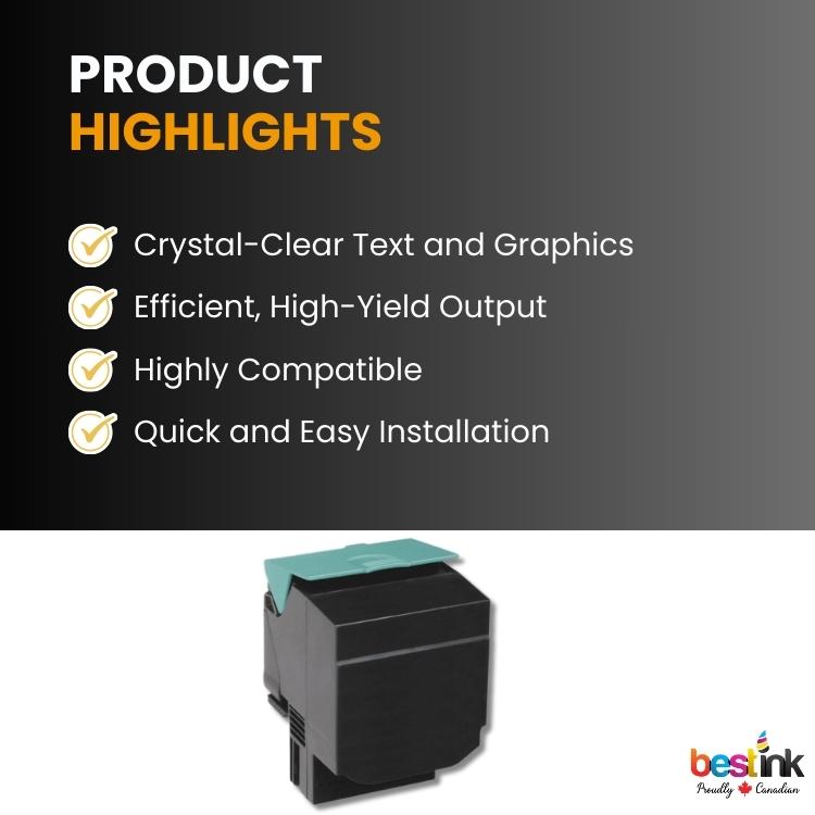 Compatible LexmarkC540H1KG Black Toner Cartridge 1 Pack