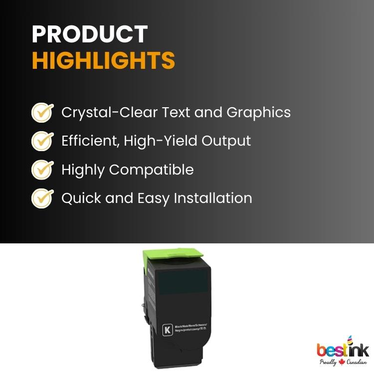 Toner noir compatible Lexmark 80C1SK0, 1 paquet