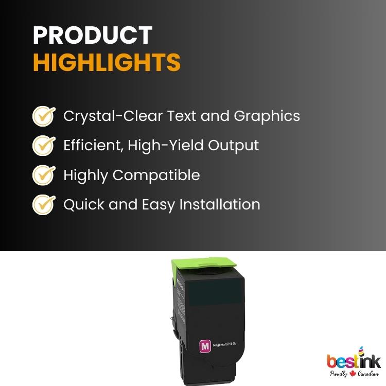 Compatible Lexmark 80C1SM0, Magenta Toner 1 Pack