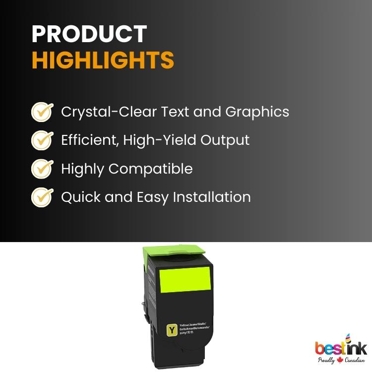 Compatible Lexmark C2310Y0 Toner Cartridge Yellow 1 Pack