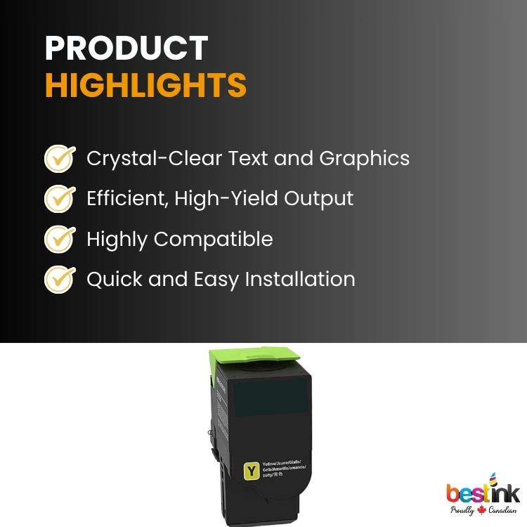 Compatible Lexmark 80C1HY0, Yellow