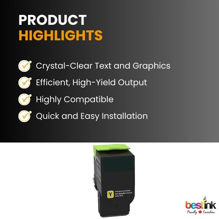 Compatible Lexmark 80C1SY0, Yellow Toner 1 Pack