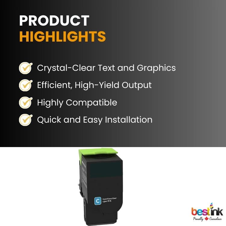 Compatible Lexmark 80C1HC0, Cyan