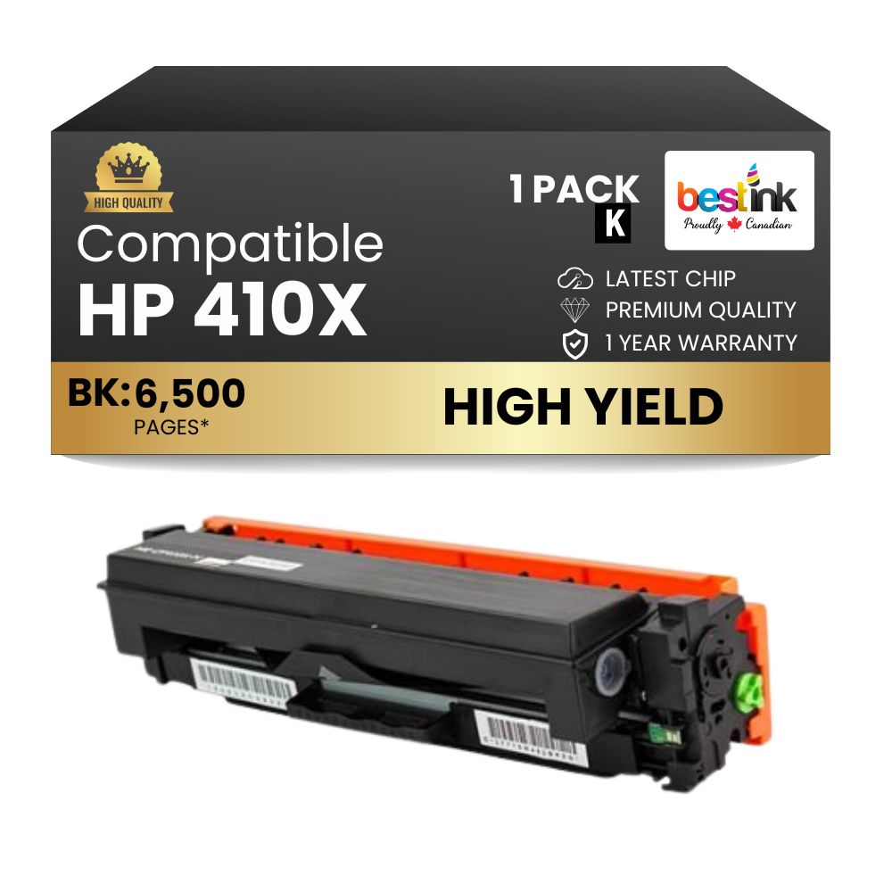 Cartouche de toner noir haute capacité compatible HP 410X CF410X
