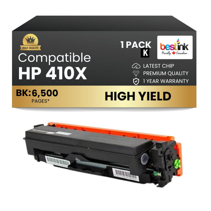 Cartouche de toner noir haute capacité compatible HP 410X CF410X