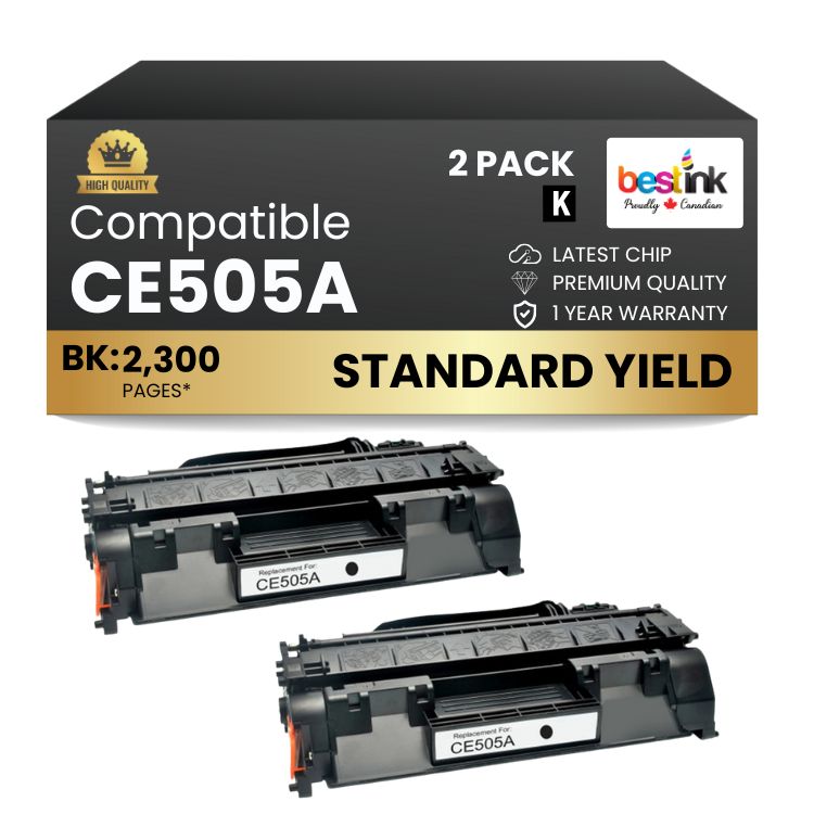 Cartouche de toner noir compatible HP 05A CE505A (lot de 2)