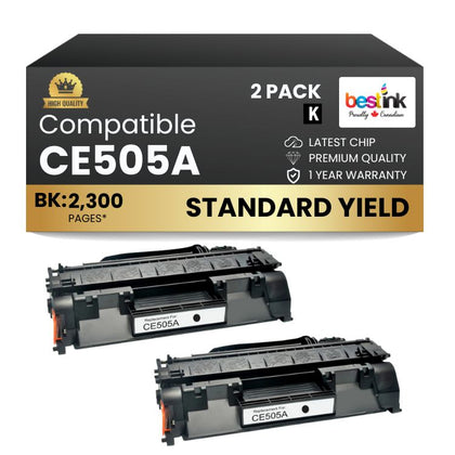 Cartouche de toner noir compatible HP 05A CE505A (lot de 2)