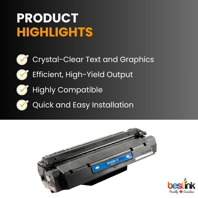 Compatible HP 13A Q2613A Black Toner Cartridge (1 Pack)