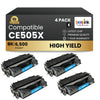 Cartouches de toner noir haute capacité compatibles HP 05X CE505X (lot de 4)