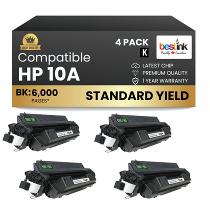 Cartouche de toner laser noir HP 10A Q2610A (lot de 4)