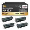 Compatible HP 12X Q2612X Black Toner Cartridge High Yield (4 Pack)