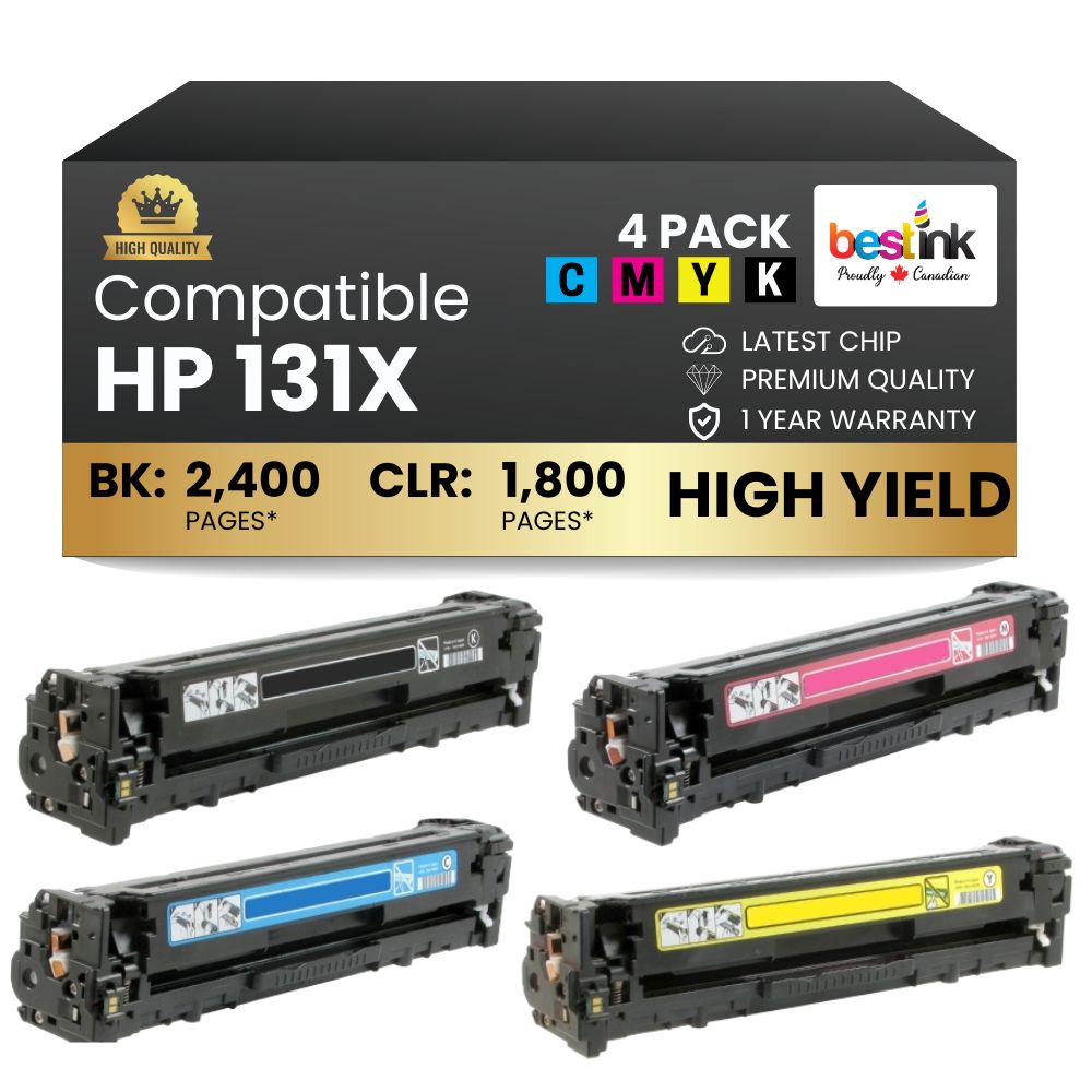 Cartouche de toner compatible HP 131X (noir/c/m/jaune) (lot de 4)