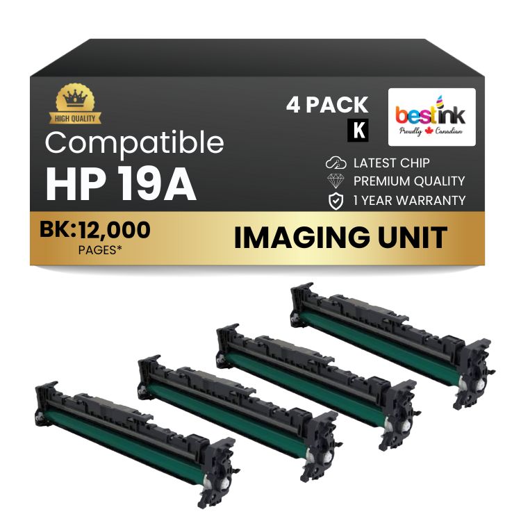 Compatible HP 19A CF219A Black Drum - With Chip (4 Pack)