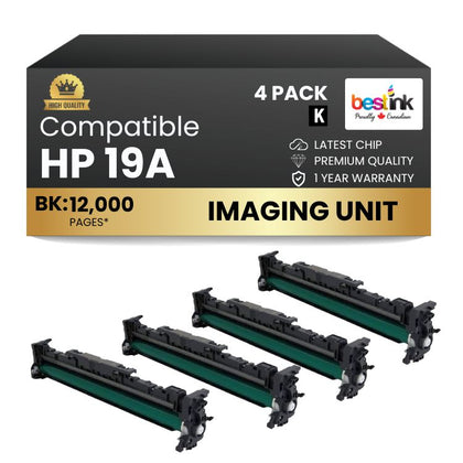 Compatible HP 19A CF219A Black Drum - With Chip (4 Pack)