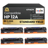 Compatible HP 12A Q2612A Black Toner Cartridge (4 Pack)