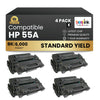 Compatible HP 55A CE255A Black Toner Cartridge (4 Pack)