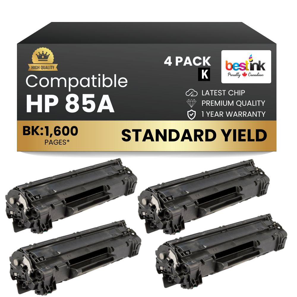 Cartouches de toner noir compatibles HP 85A CE285A (lot de 4)