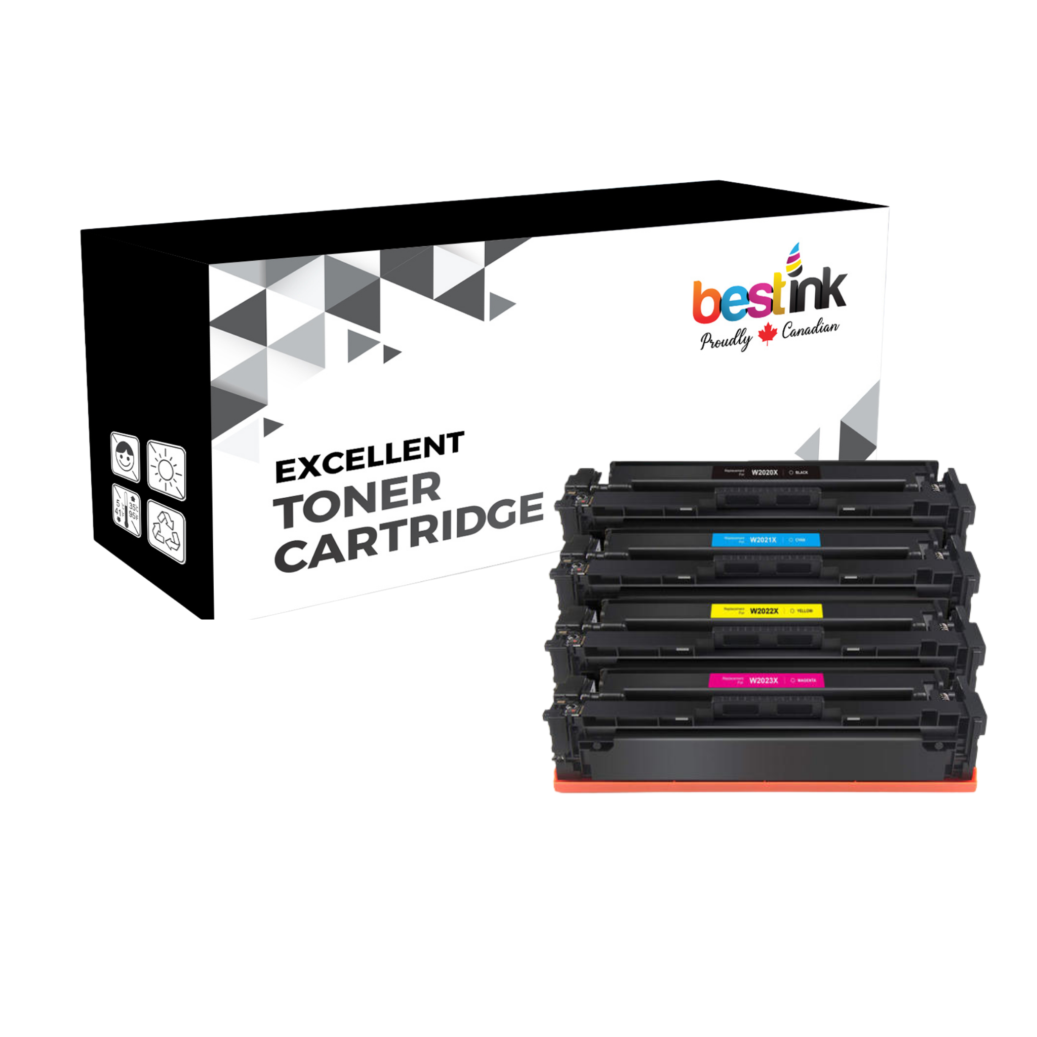 Cartouche de toner compatible HP 414A Combo BK/C/M/Y - Sans puce