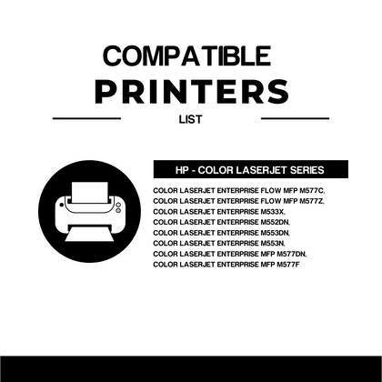 Cartouches de toner compatibles HP 508X CF360X CF361X CF363X CF362X, haute capacité (lot de 5)