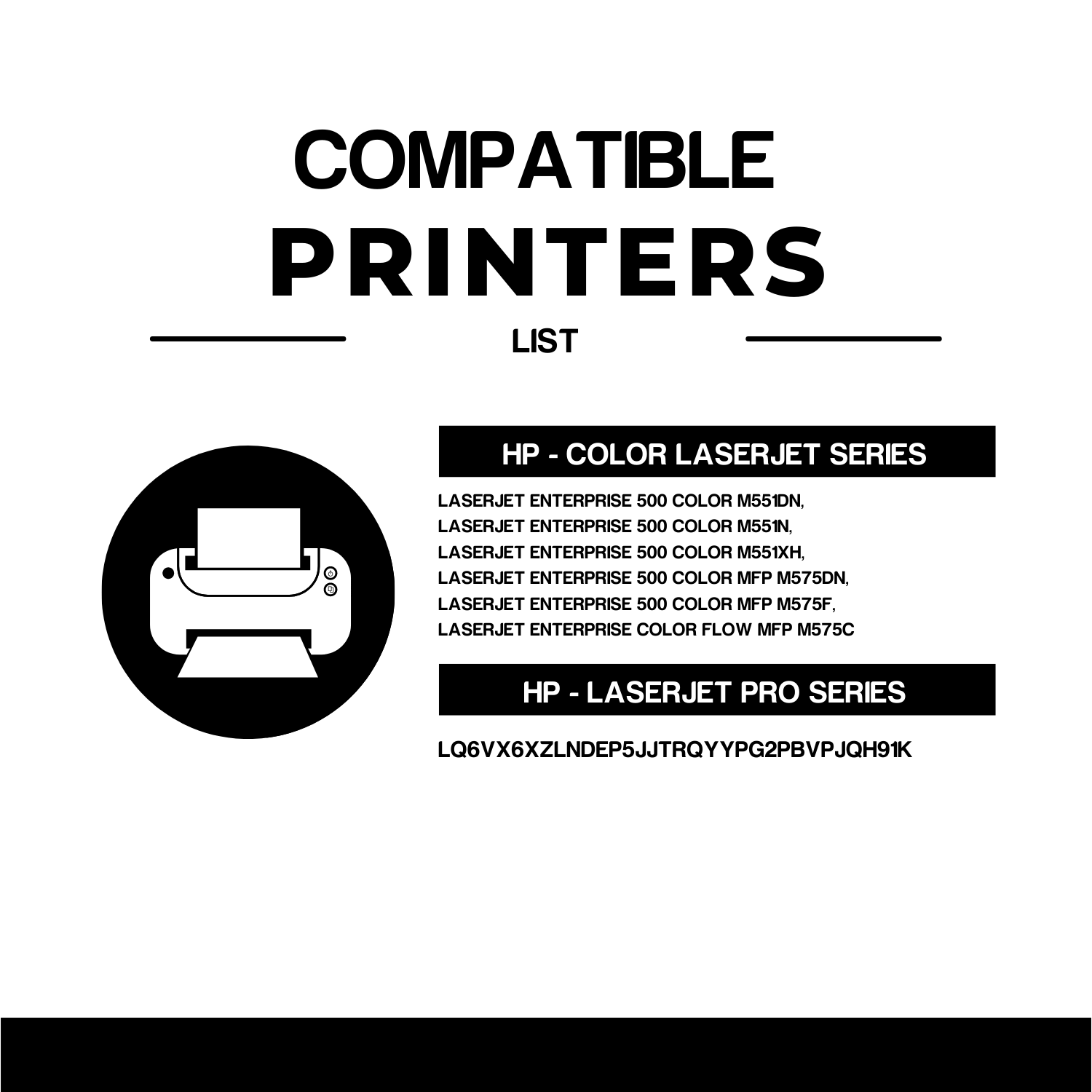 Cartouche de toner compatible HP 507A Combo BK/C/M/Y