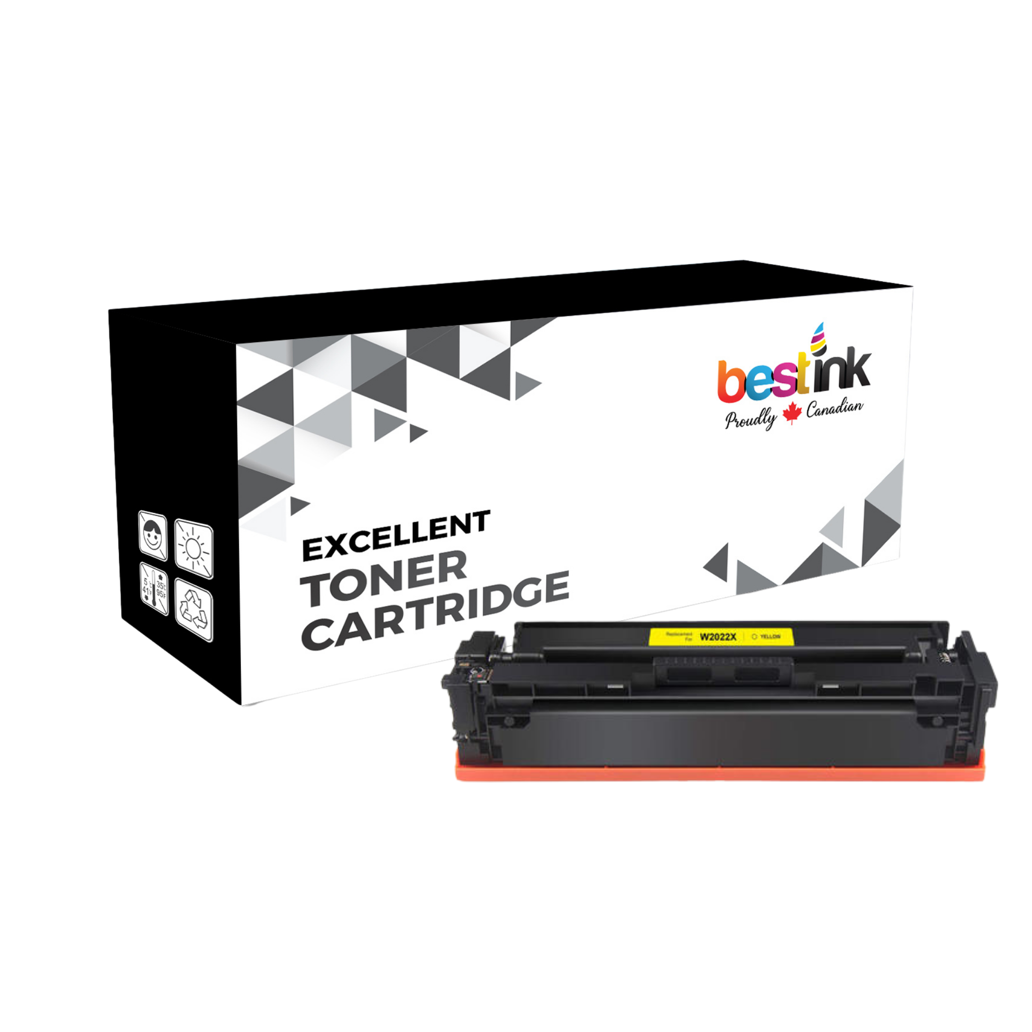 Cartouche de toner jaune compatible HP 414A W2022A (sans puce)