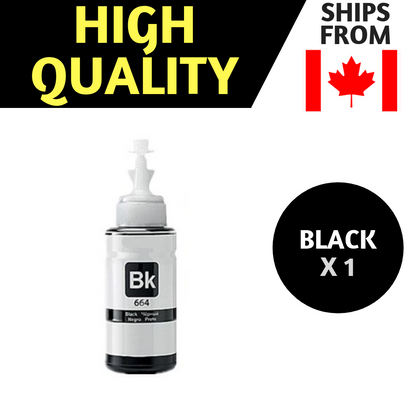 Meilleures bouteilles d'encre compatibles pour imprimantes 664 T664 (1 noire) pour imprimantes Expression Series ET-2500, ET-2550, ET-2600 WorkForce Series ET-4500 (noir jusqu'à 4 000 pages)