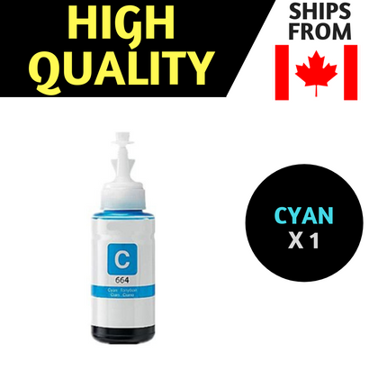 Bouteilles d'encre compatibles pour imprimantes Epson Expression Series ET-2500, ET-2550, ET-2600, ET-2650, ET-3600, WorkForce ET-16500, ET-4500 et ET-4550 (1 cyan)