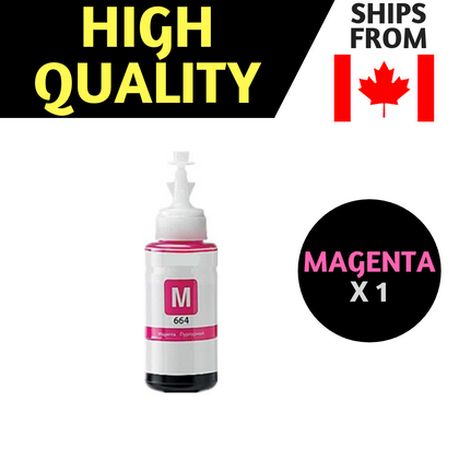 Bouteilles d'encre compatibles pour imprimantes Epson Expression Series ET-2500, ET-2550, ET-2600, ET-2650, ET-3600, WorkForce ET-16500, ET-4500 et ET-4550 (1 magenta)