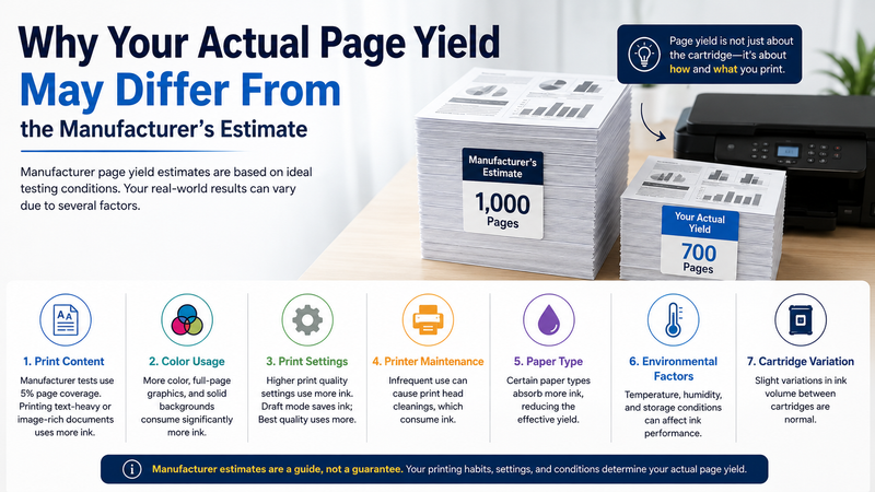 Why Your Actual Page Yield May Differ From the Manufacturer’s Estimate