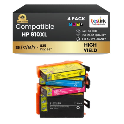 HP 910XL Compatible Ink Cartridge BK/C/M/Y ( 4 Pack ) High Yield