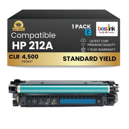Compatible HP 212A W2121A Cyan Toner Cartridge Standard Yield