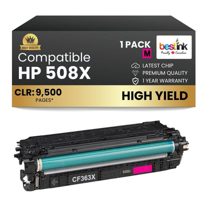Compatible HP 508X CF363X Magenta Toner Cartridge High Yield