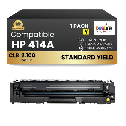Compatible HP 414A W2022A Yellow Toner Cartridge - With Chip
