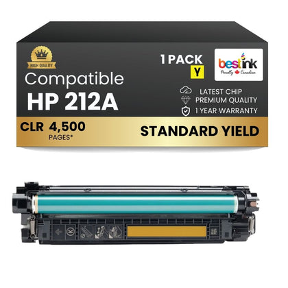 Compatible HP 212A W2122A Yellow Toner Cartridge Standard Yield