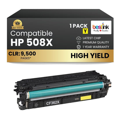 Compatible HP 508X CF362X Yellow Toner Cartridge High Yield