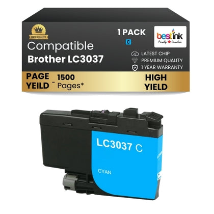 Brother LC3037XXL Compatible Ink Cartridge Cyan ( 1 Pack ) Super High Yield
