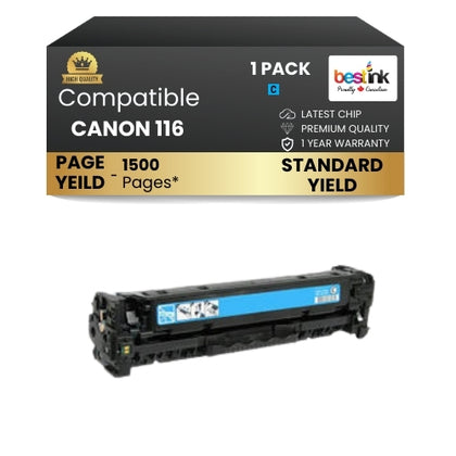 Canon 116 Compatible Toner Cartridge Cyan (1 Pack ) Standard Yield