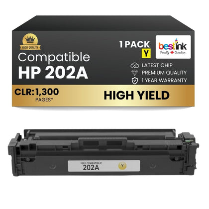 Compatible HP 202A CF502A Yellow Toner Cartridge