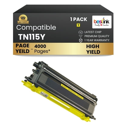 Compatible Brother TN115Y  Yellow Toner Cartridge High Yield